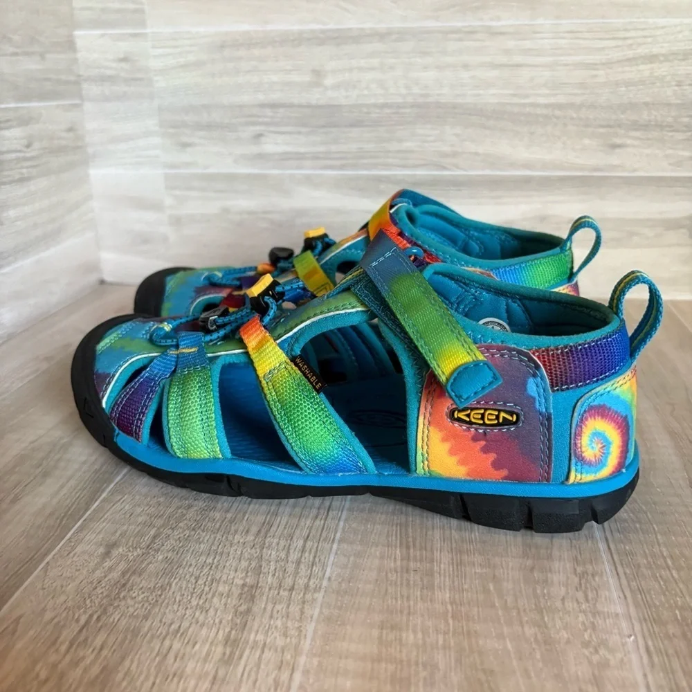 Keen Seacamp I| CNX Youth Sandals Sz 4 Vivid Blue Original Tie Dye Toggle EUC